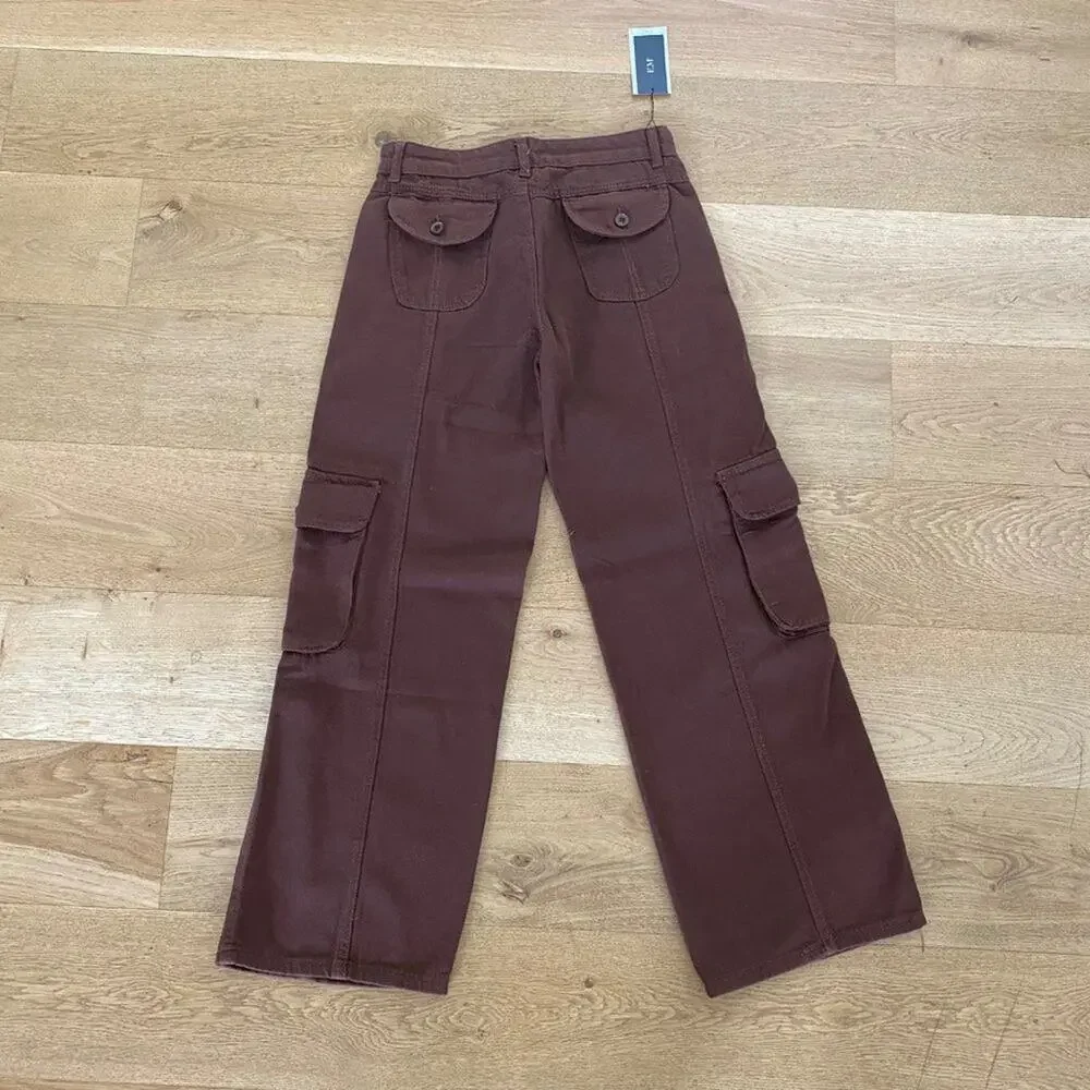 EM - Wide Leg Carpenter Cargo Pants in Brown